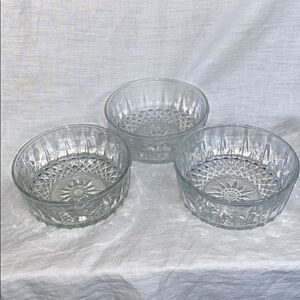 ARCOROC FRANCE Vintage Glass Bowls-Set of 3